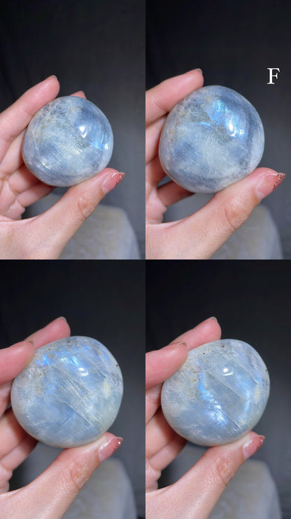 Aquatine Blue Moonstone Palm Stone