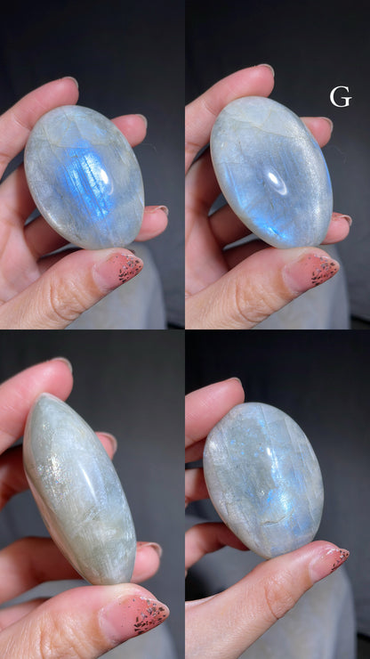 Aquatine Blue Moonstone Palm Stone