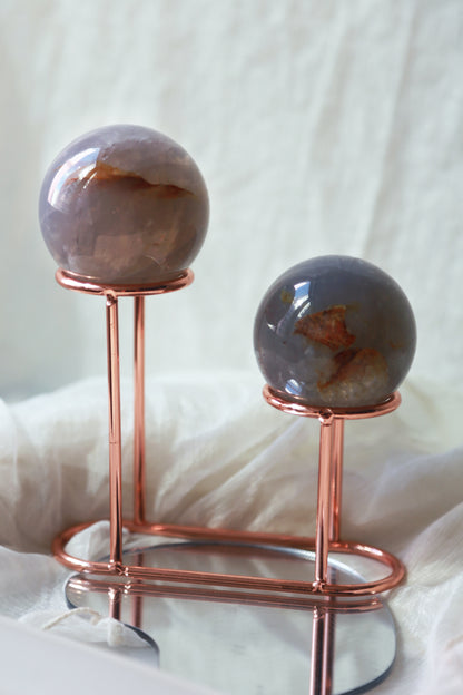 Blue Rose Quartz with Golden Healer Sphere