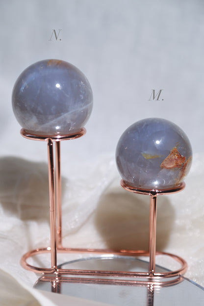 Blue Rose Quartz with Golden Healer Sphere