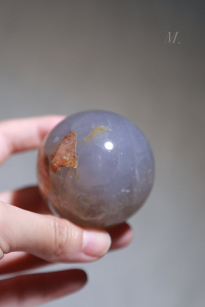 Blue Rose Quartz with Golden Healer Sphere