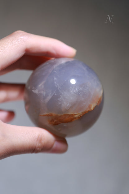 Blue Rose Quartz with Golden Healer Sphere