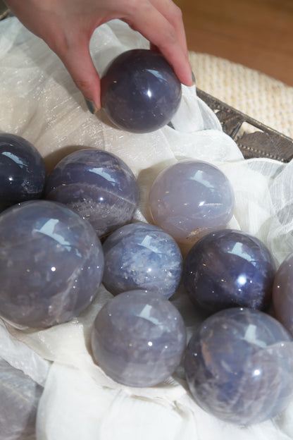 Blue Rose Quartz Spheres - High Quality