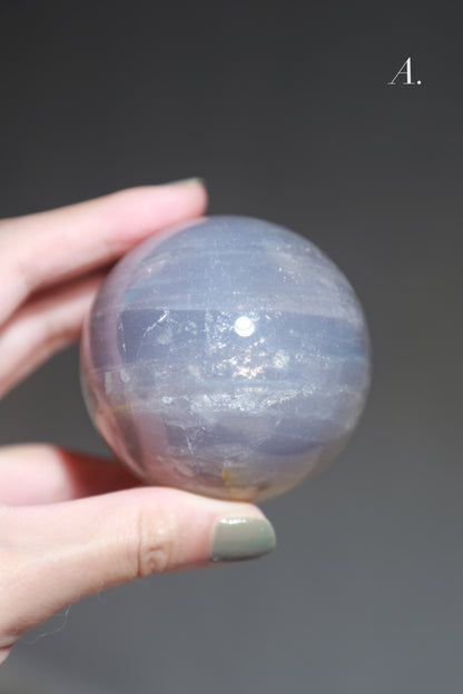 Blue Rose Quartz Spheres - High Quality