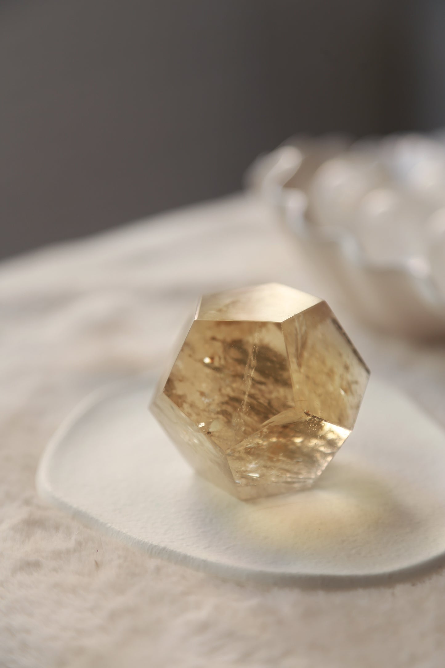 Champagne Citrine Faceted Meatball