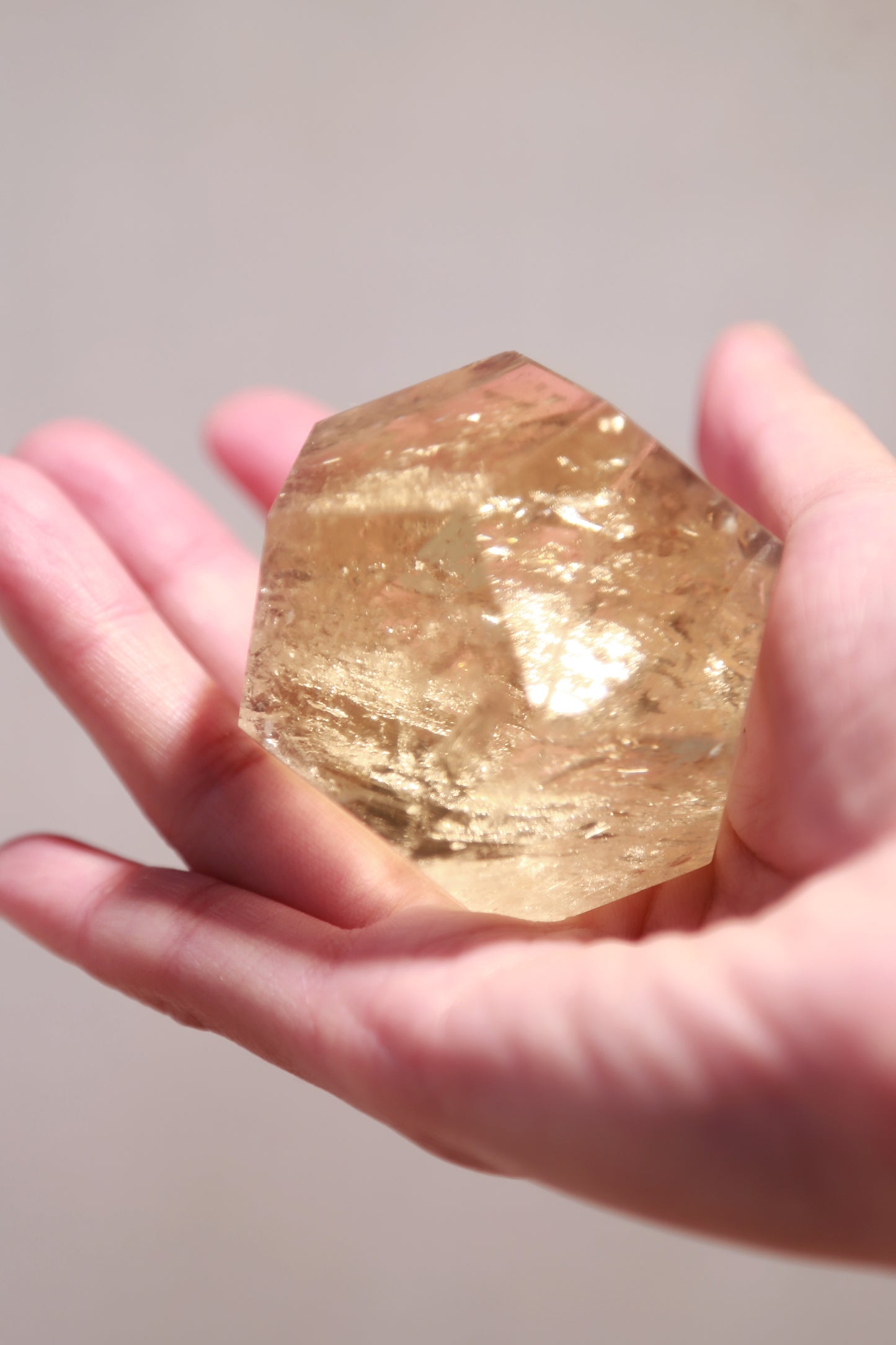 Champagne Citrine Faceted Meatball