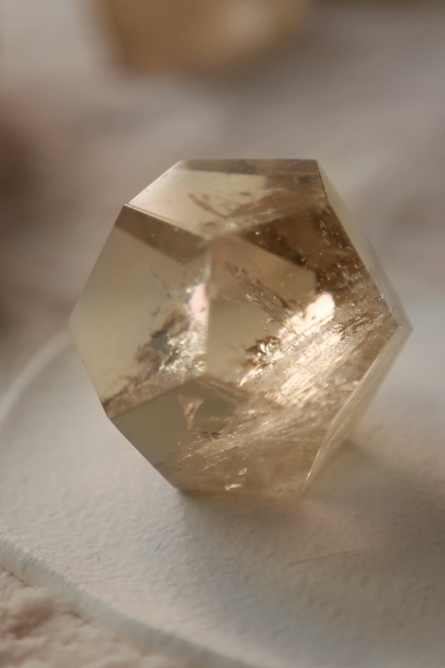 Champagne Citrine Faceted Meatball