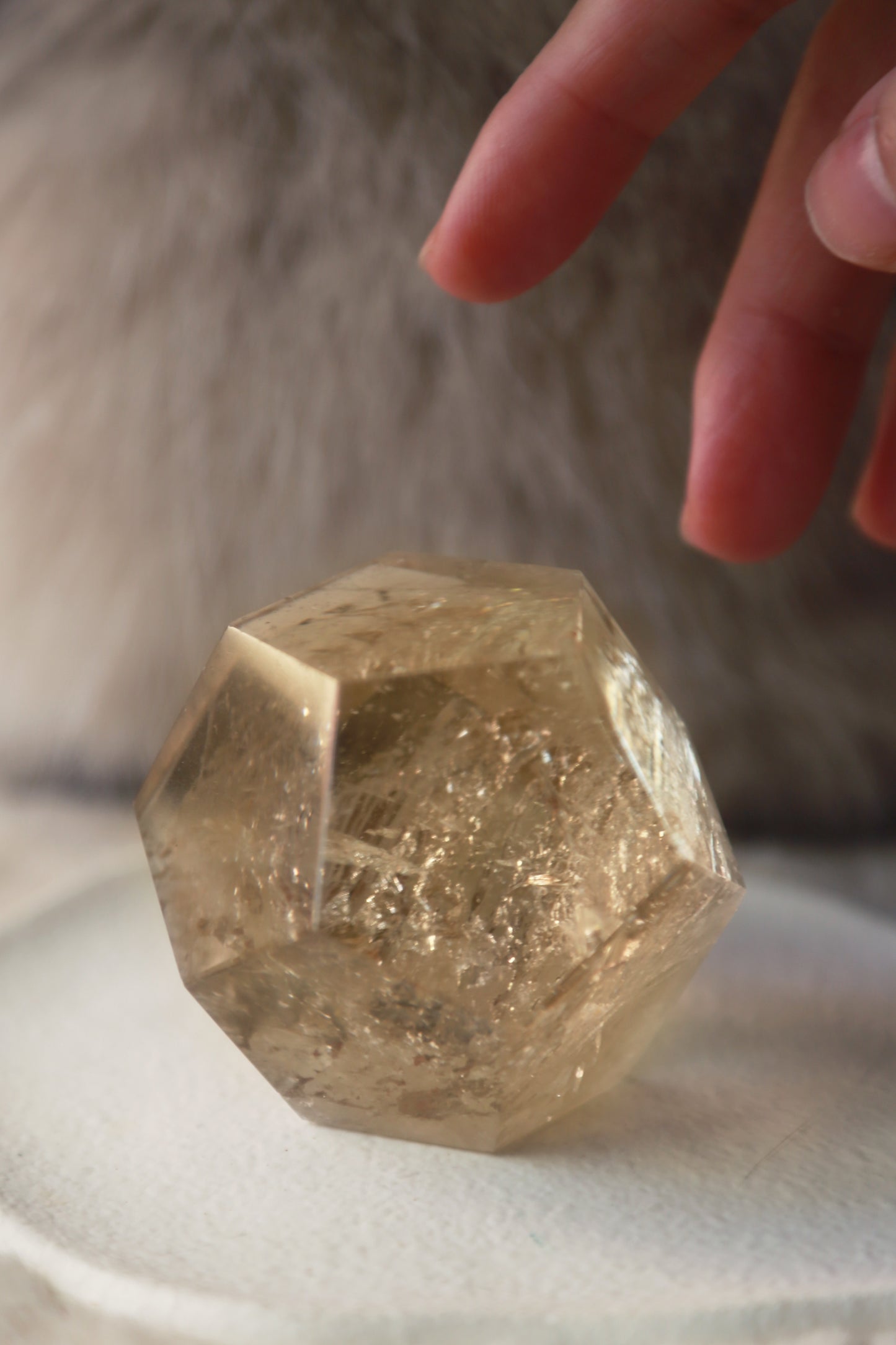 Champagne Citrine Faceted Meatball