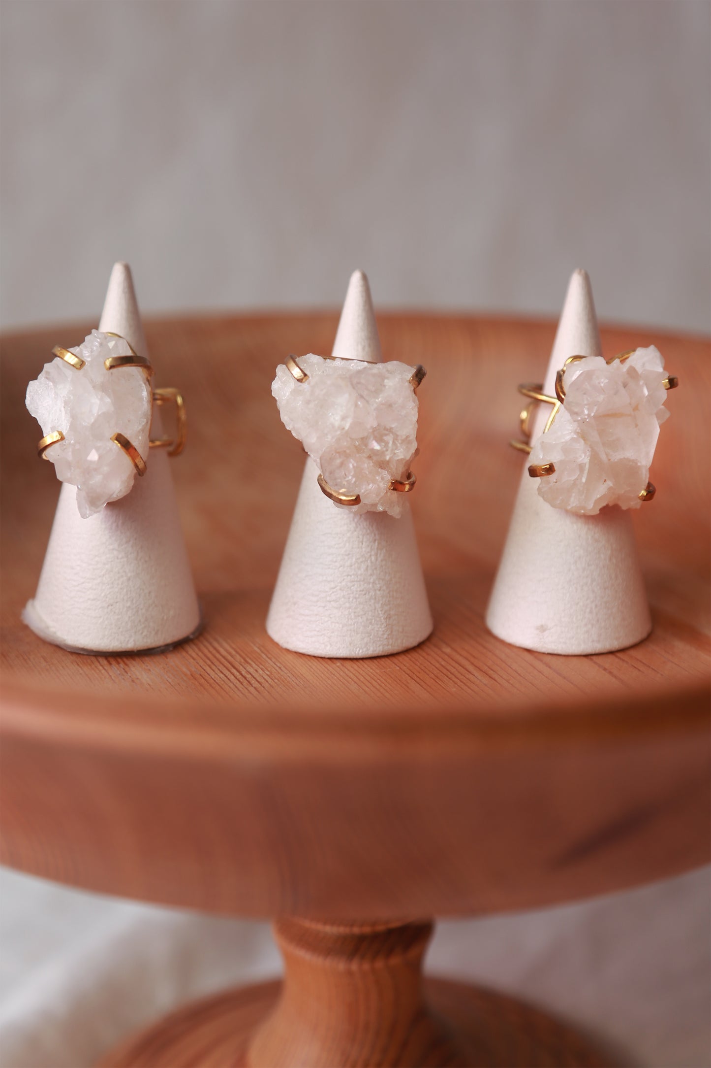 Clear Quartz Cluster Wire Ring