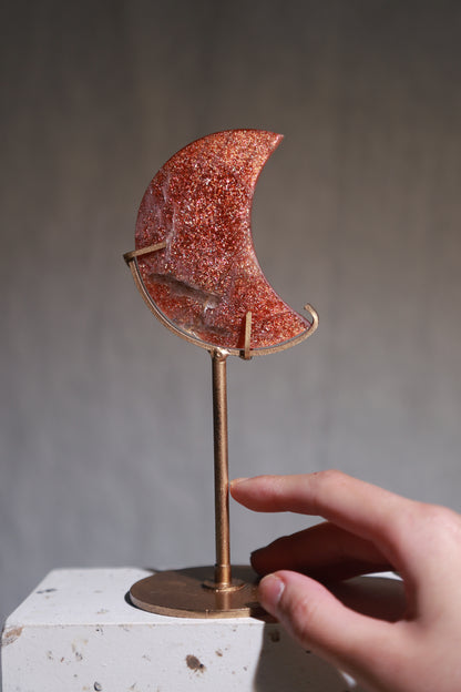 Confetti Sunstone Moon on stand