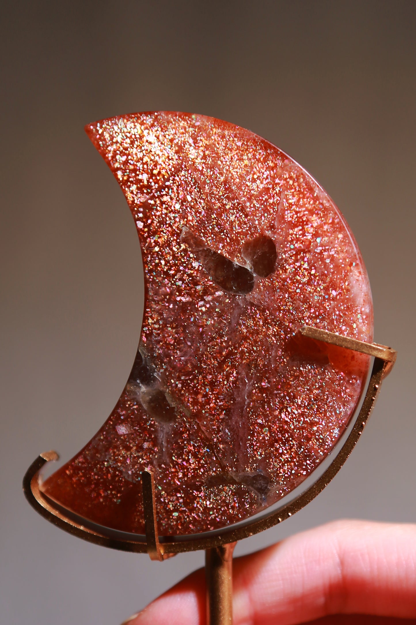 Confetti Sunstone Moon on stand