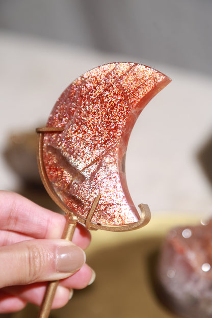 Confetti Sunstone Moon on stand