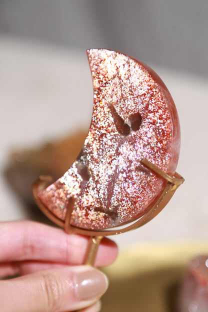 Confetti Sunstone Moon on stand