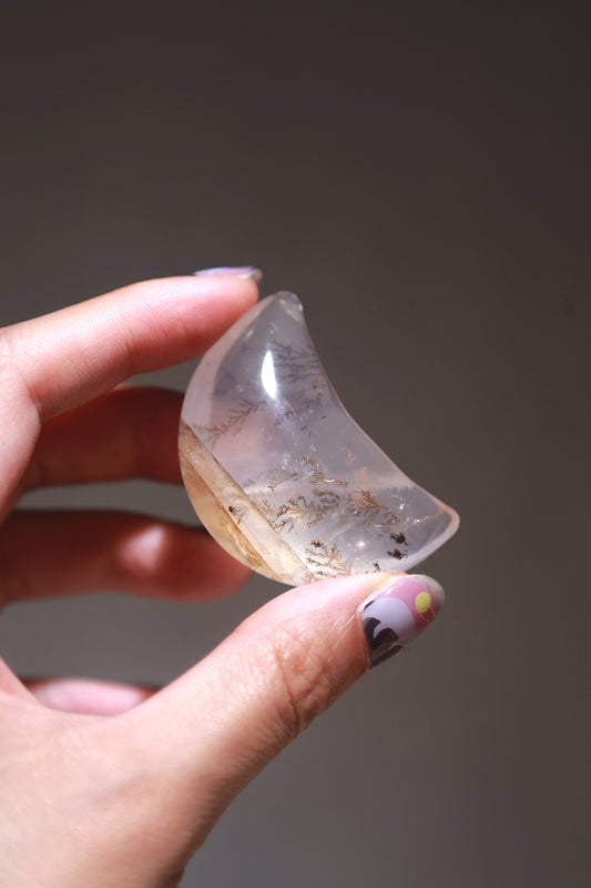 Golden Healer Dendritic Rose Girasol Heart & Moon