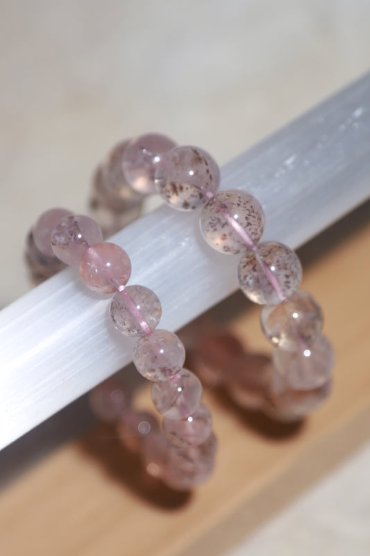 Dendritic Rose Quartz Bracelet