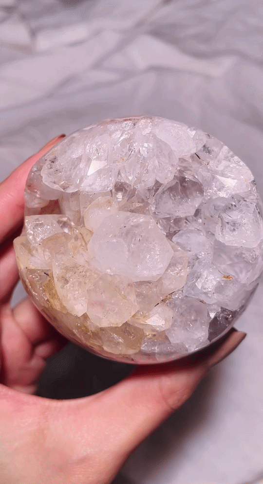 Druzy Cluster Flower Agate Sphere