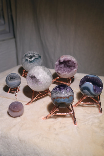 Banded Druzy Agate Geode Sphere