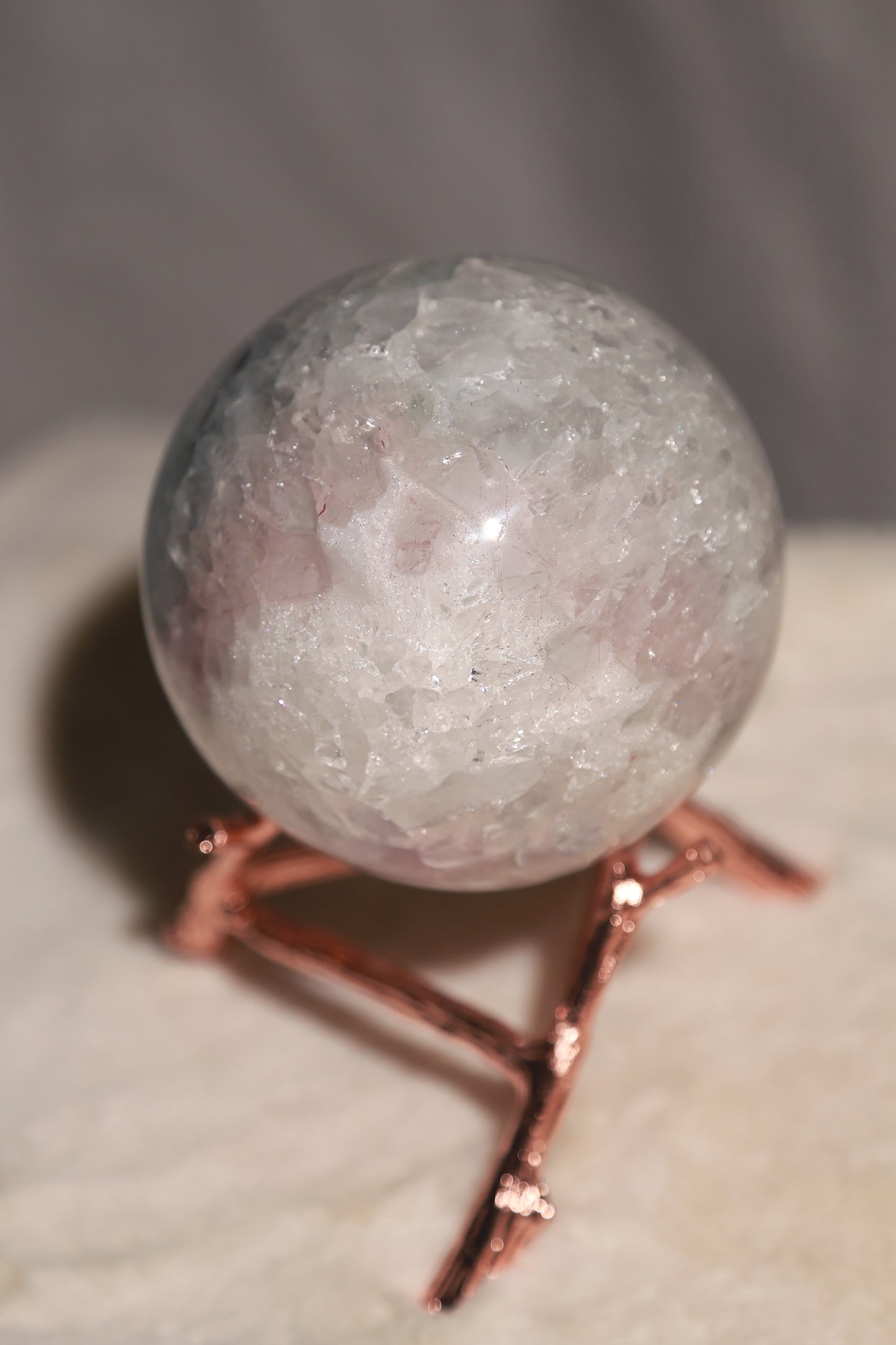 Galaxy Pink & Green Amethyst Purple Druzy Sphere