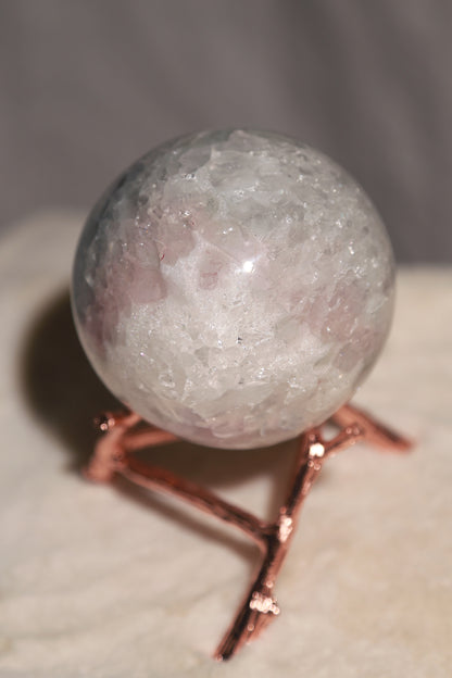 Pink & Green Rainbow Amethyst Purple Druzy Sphere