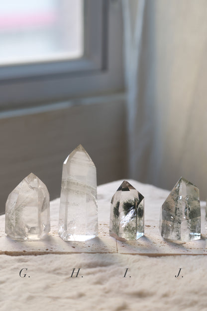 Green Lodolite Garden Quartz Tower