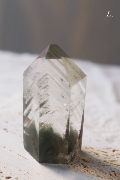 Green Lodolite Garden Quartz Tower