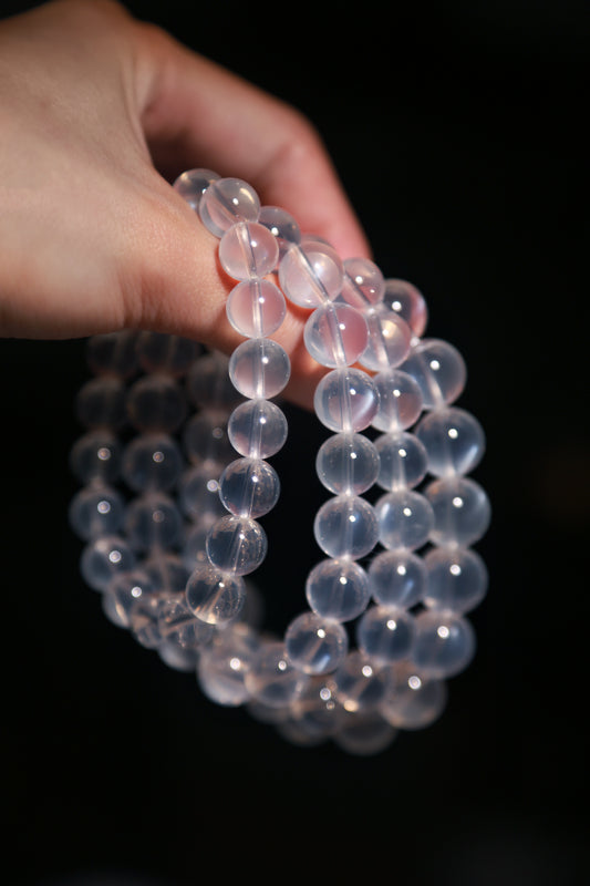 Shooting Star Blue Flash Girasol Quartz Bead Bracelet