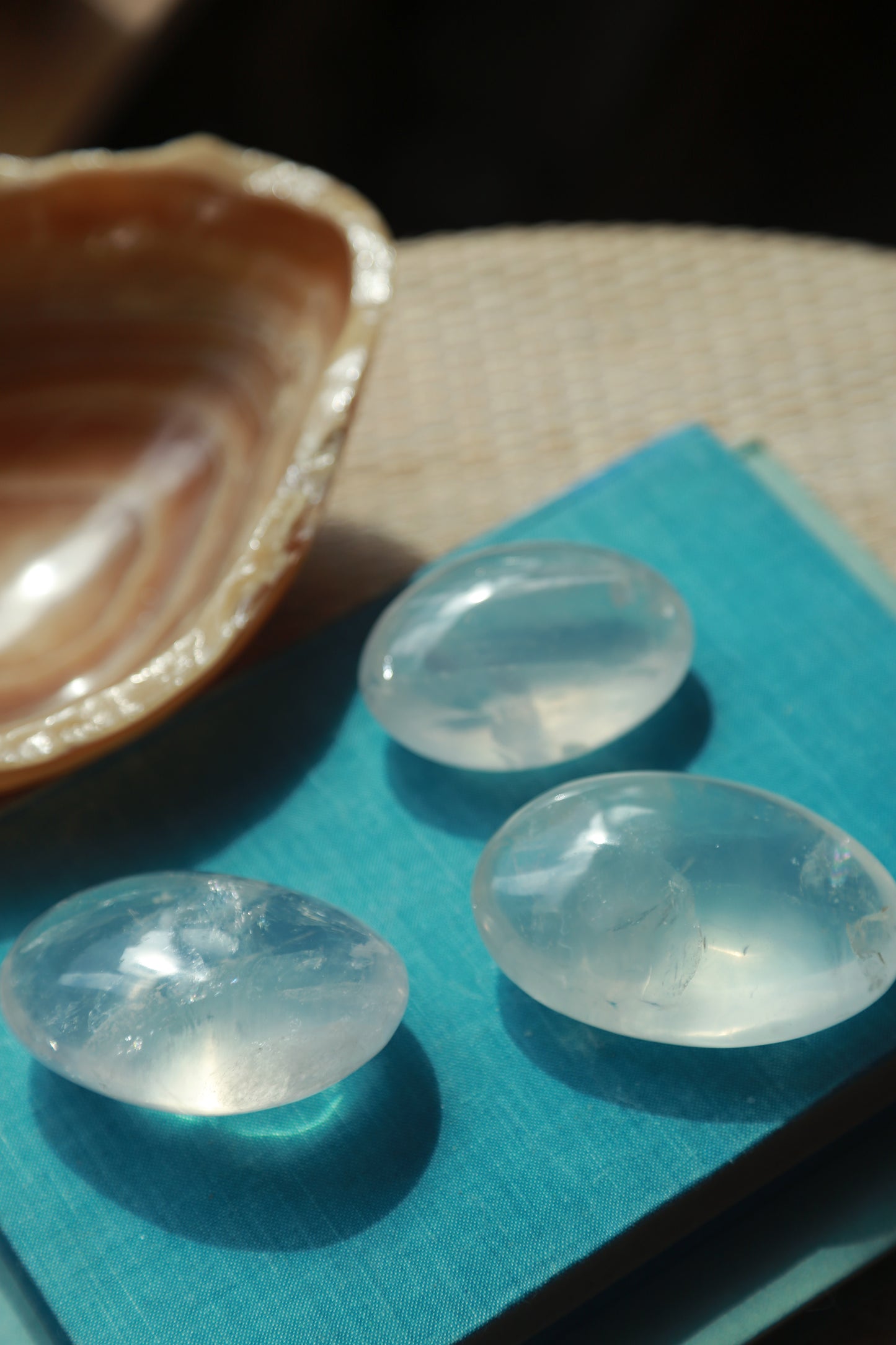 Rainbow Girasol Quartz Palm Stone