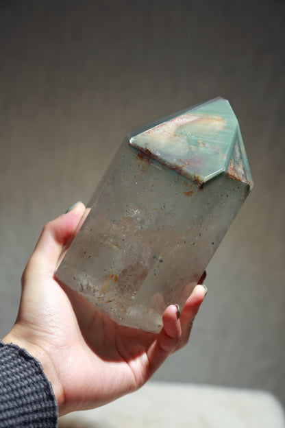 Jumbo Green Lithium Quartz Tower