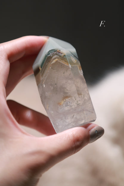 Green Lithium Quartz Tower