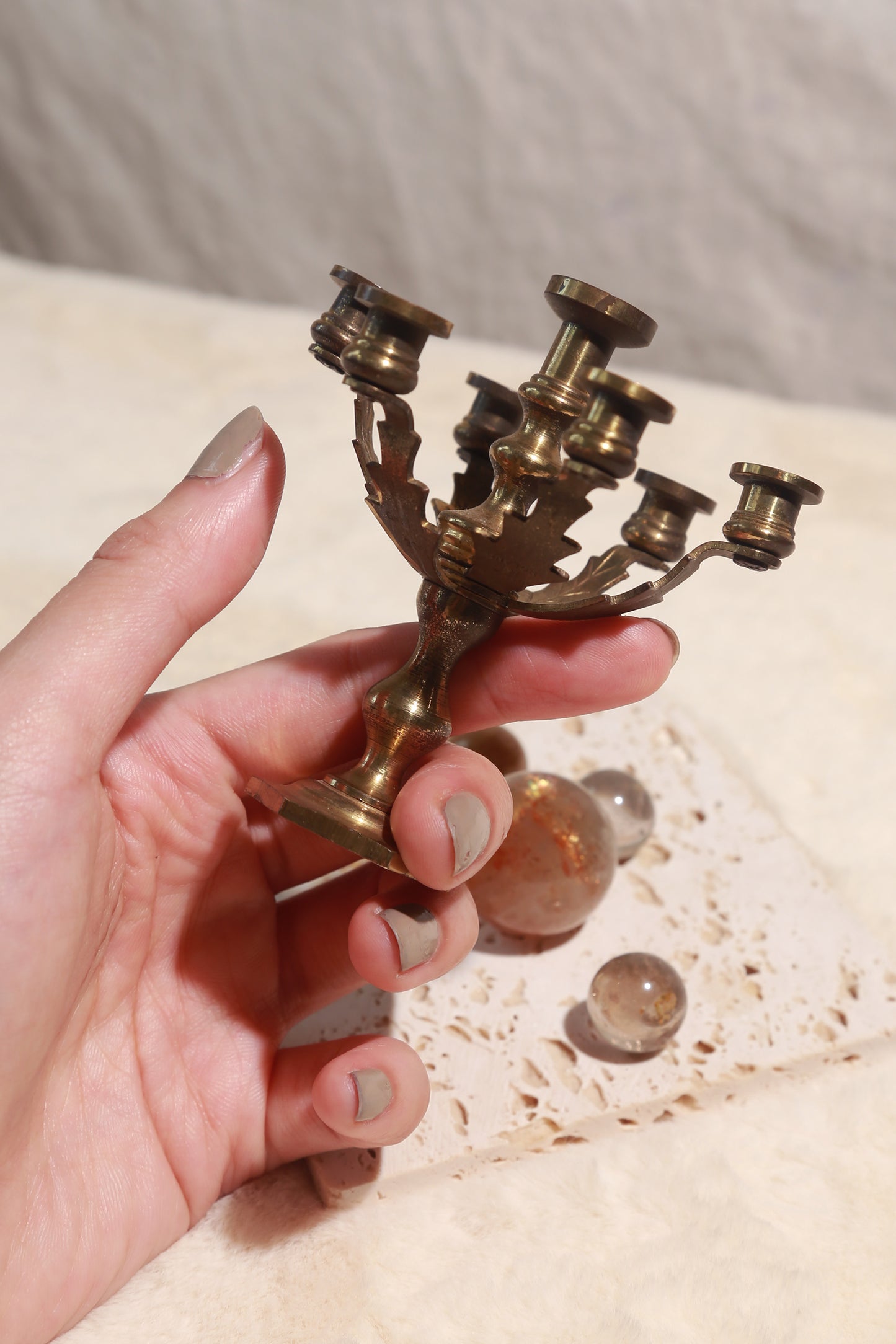 [Helios] Arusha Sunstone + Rutile Sphere Set