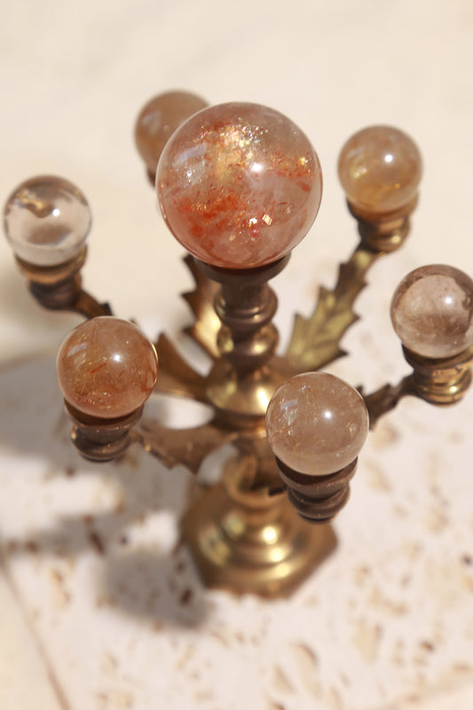 [Helios] Arusha Sunstone + Rutile Sphere Set