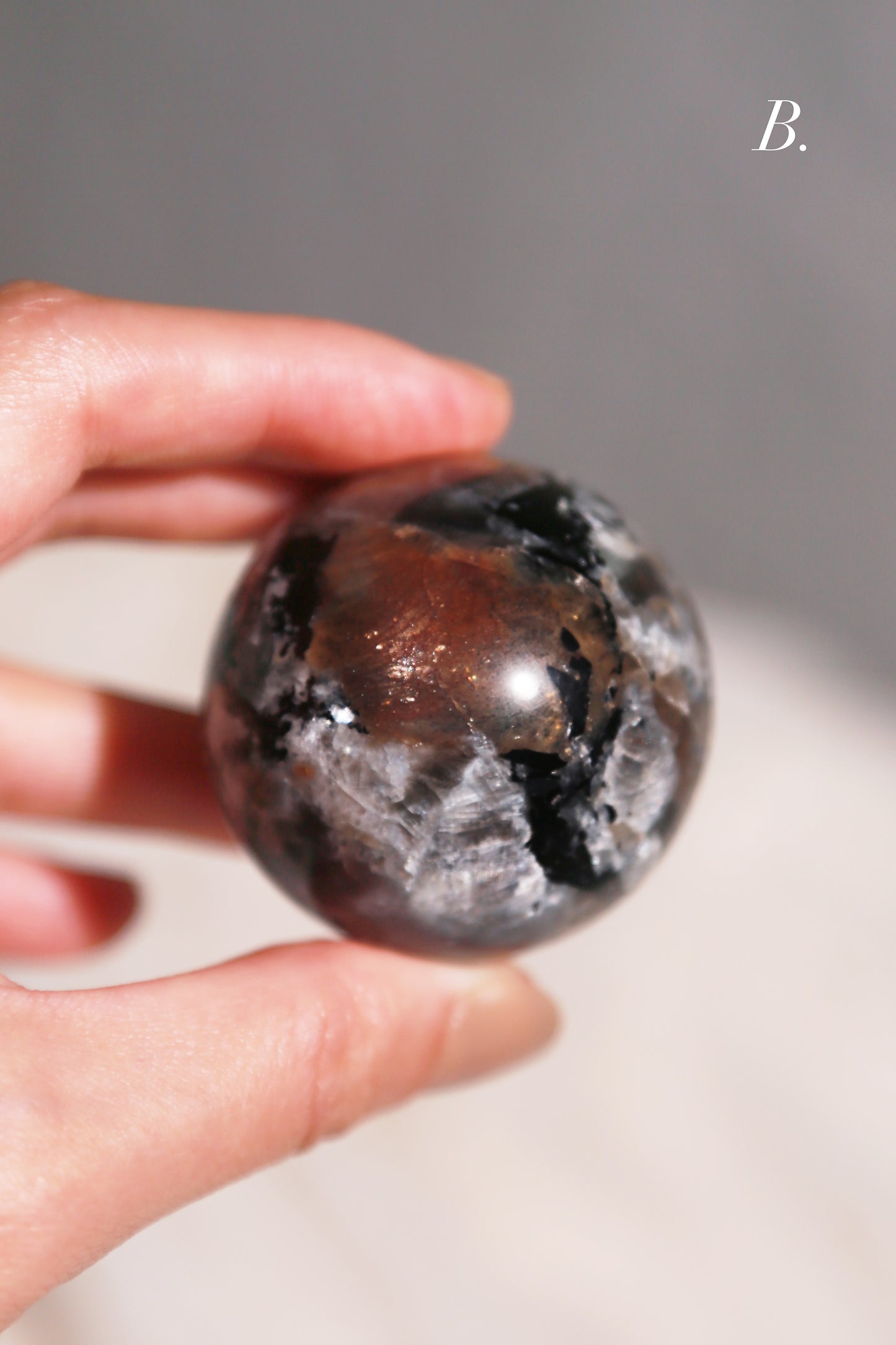 Larvikite Sunstone Matrix Sphere