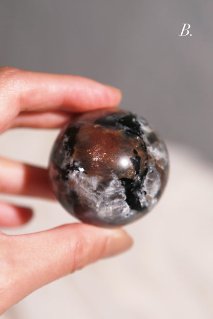 Larvikite Sunstone Matrix Sphere