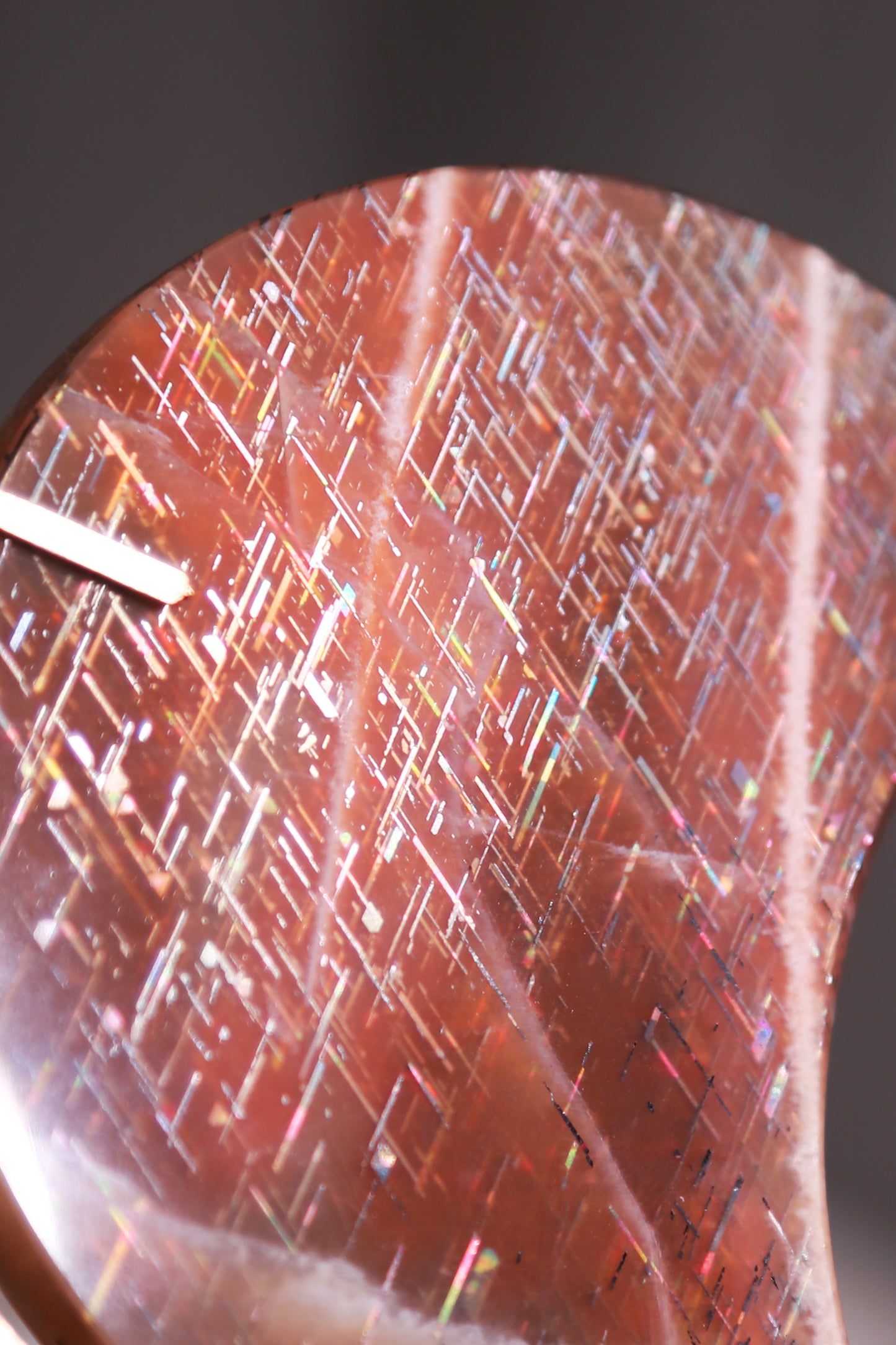 Lattice Black Sunstone Moon on Stand