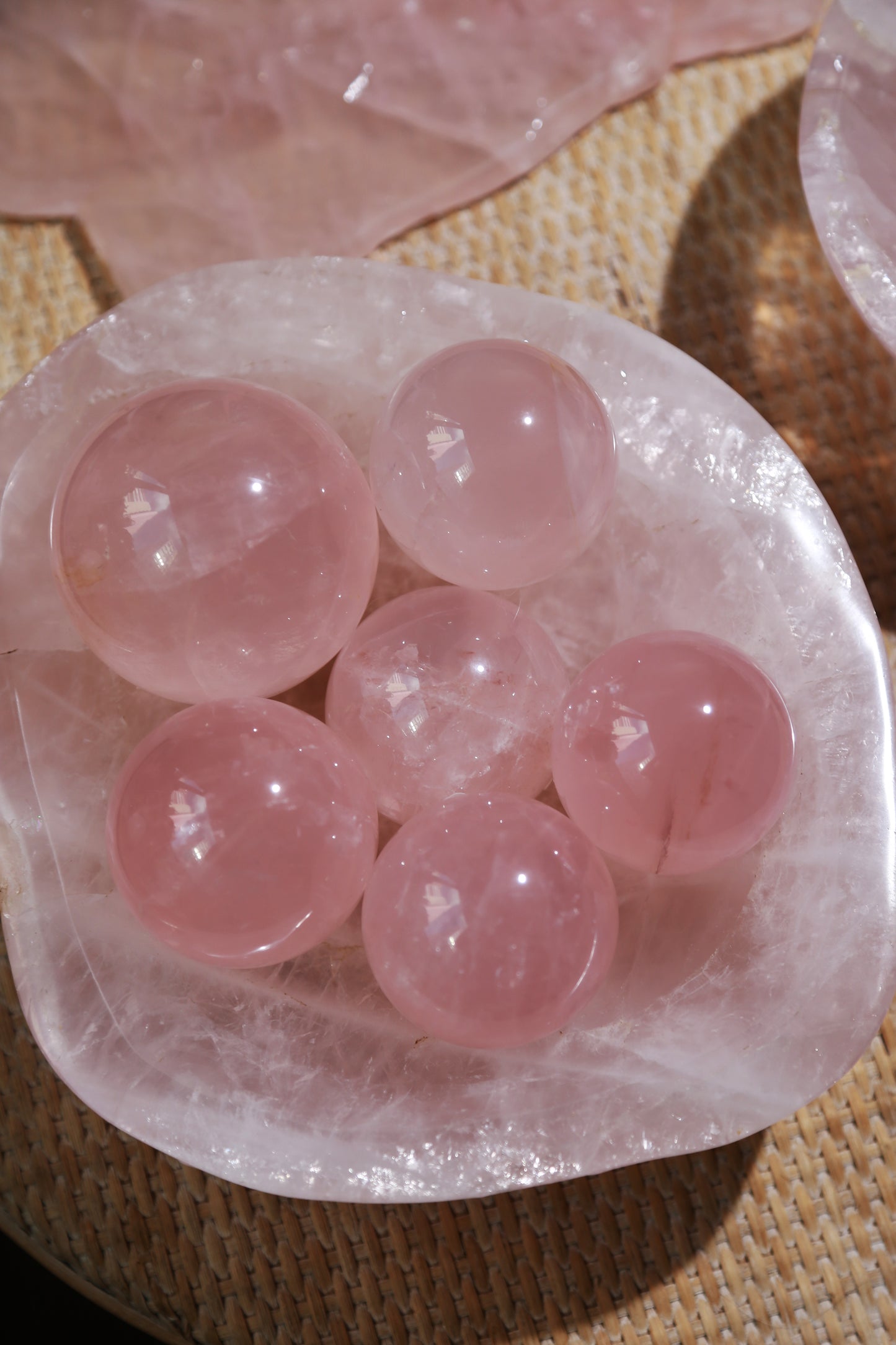 Mozambique Starlight Rose Quartz Sphere