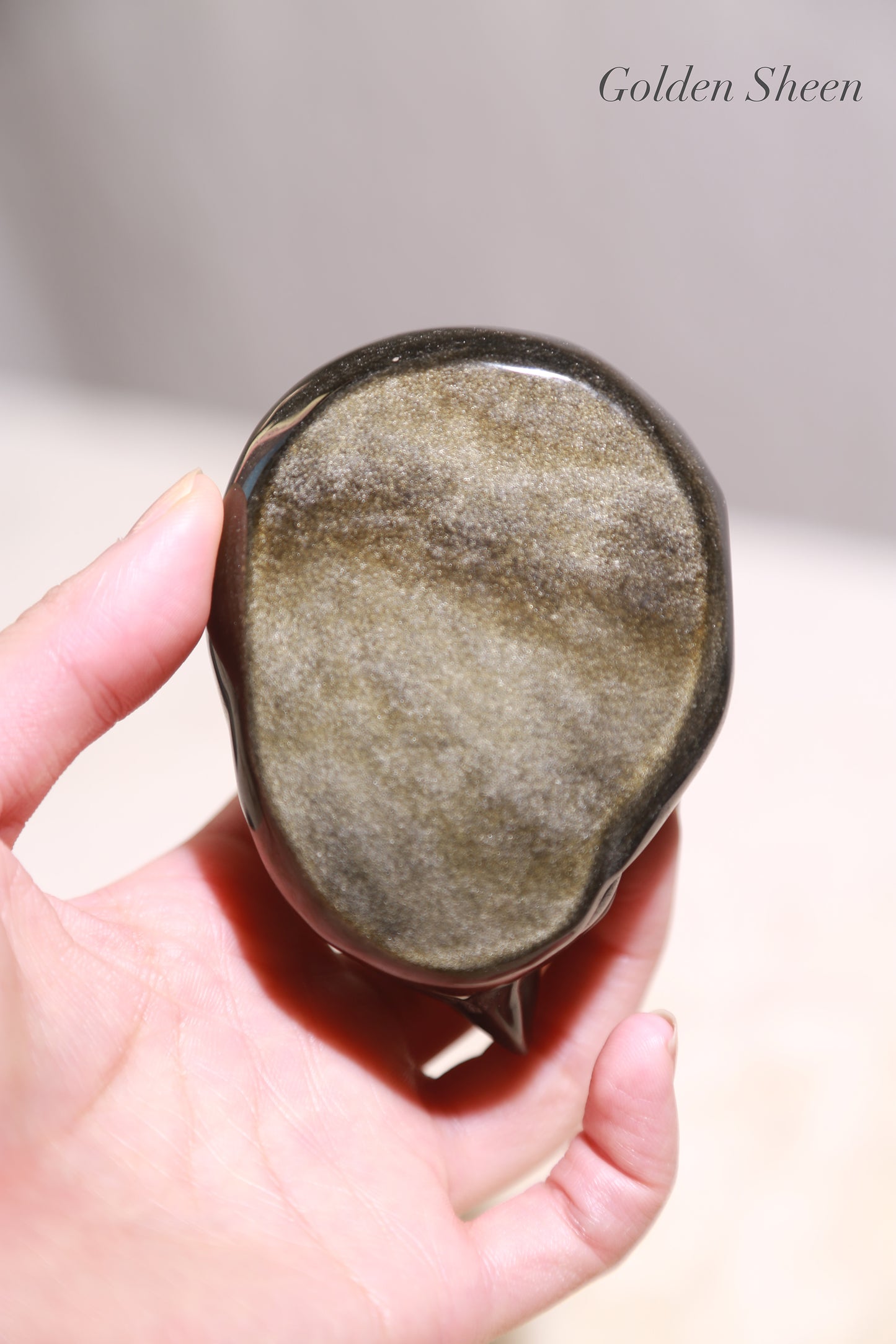 Golden / Silver Sheen Obsidian Goodnight Cat