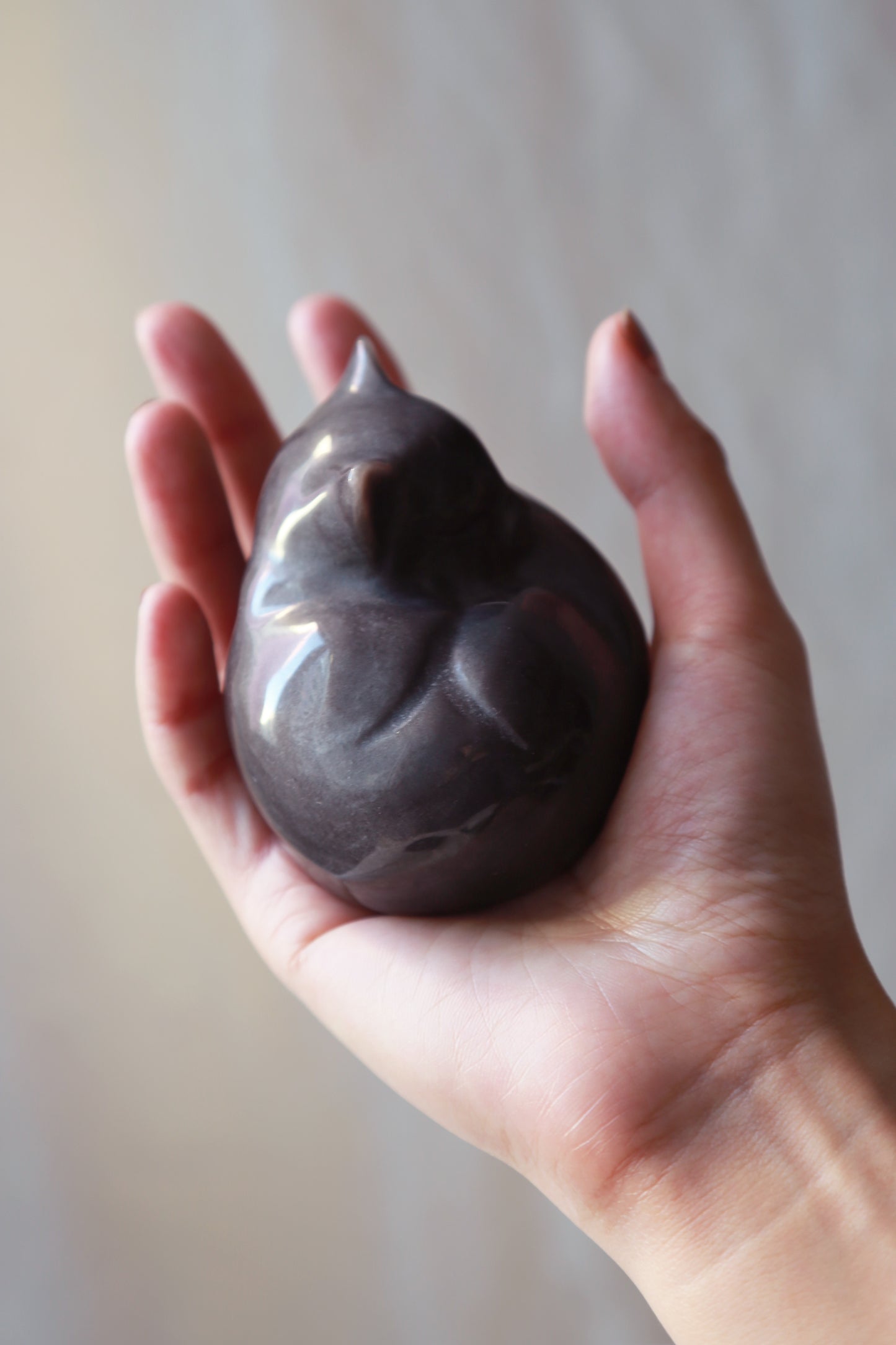 Golden / Silver Sheen Obsidian Goodnight Cat