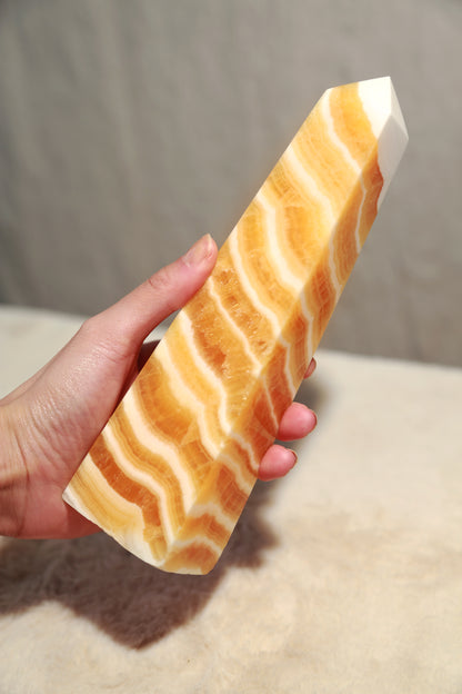 Orange Calcite Obelisk XL