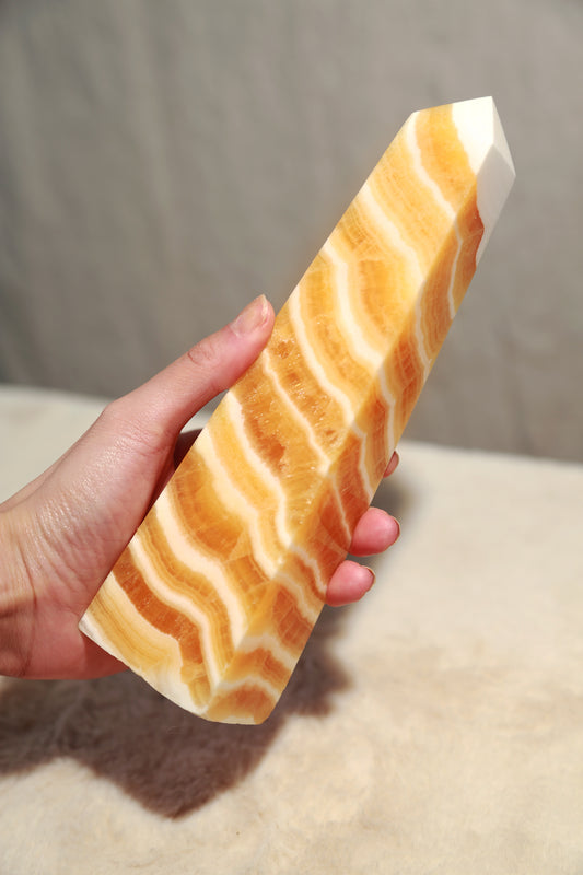 Orange Calcite Obelisk XL