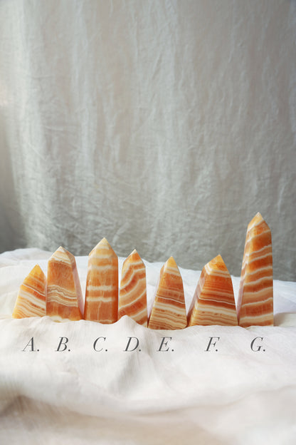 Orange Calcite Obelisk