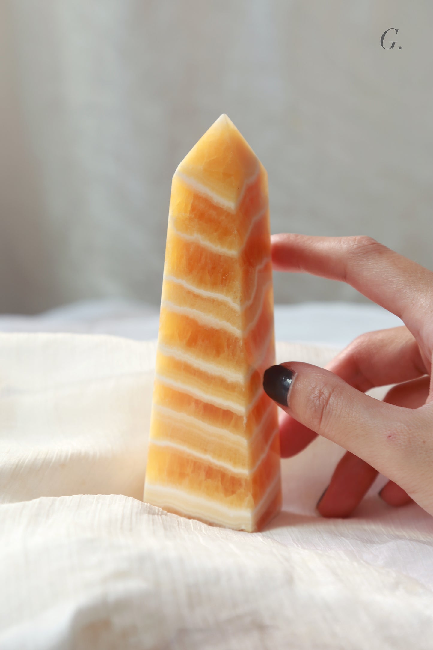 Orange Calcite Obelisk