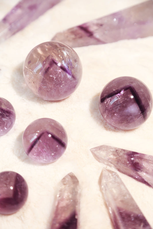 Glassy Phantom Amethyst Sphere