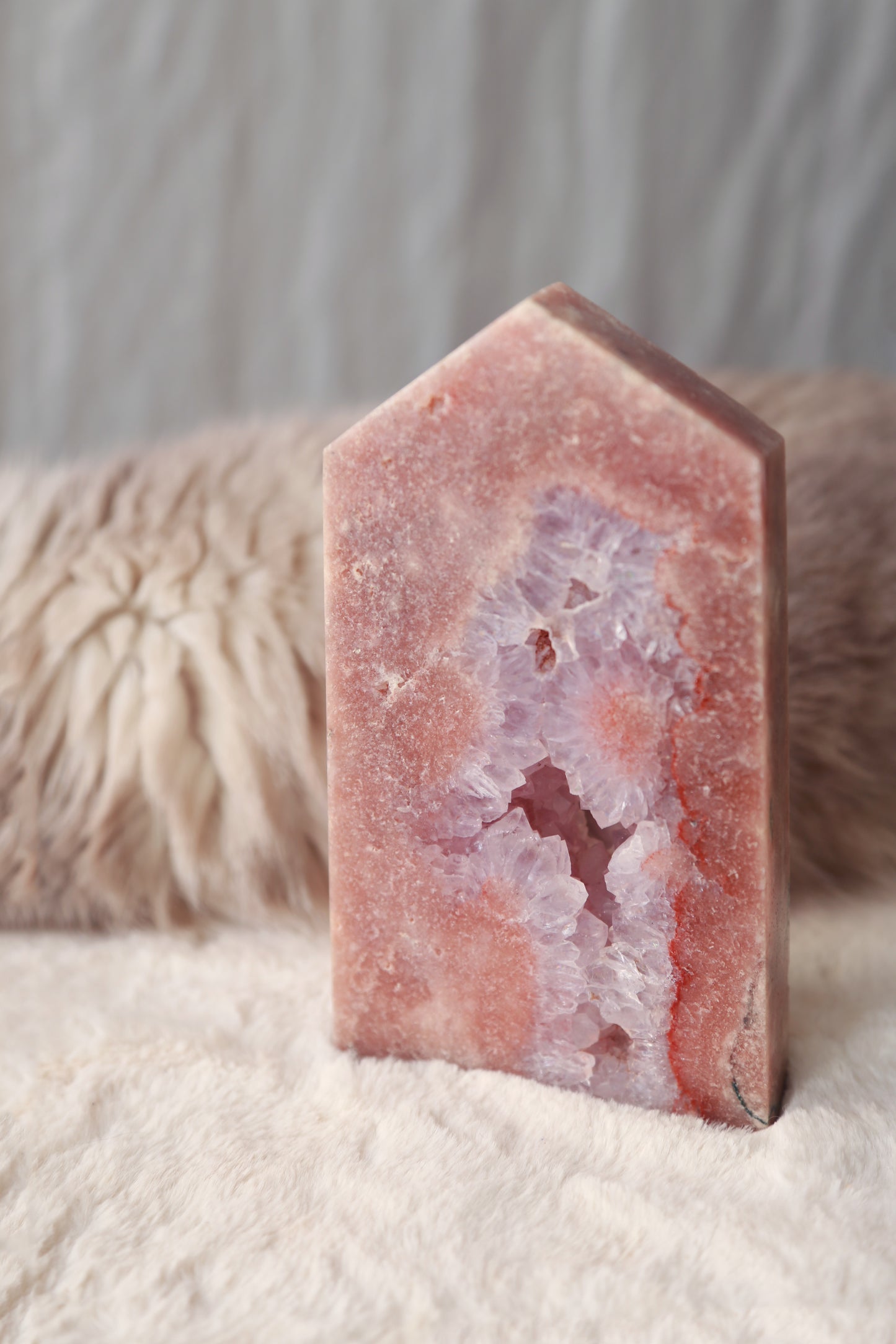 Purple Druzy Pink Amethyst Statement Tower [T]