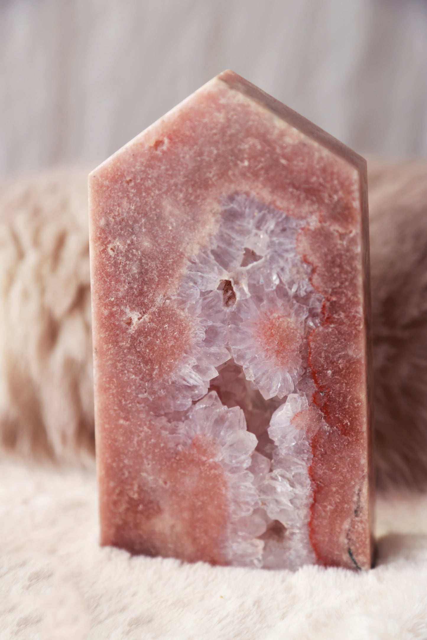 Purple Druzy Pink Amethyst Statement Tower [T]