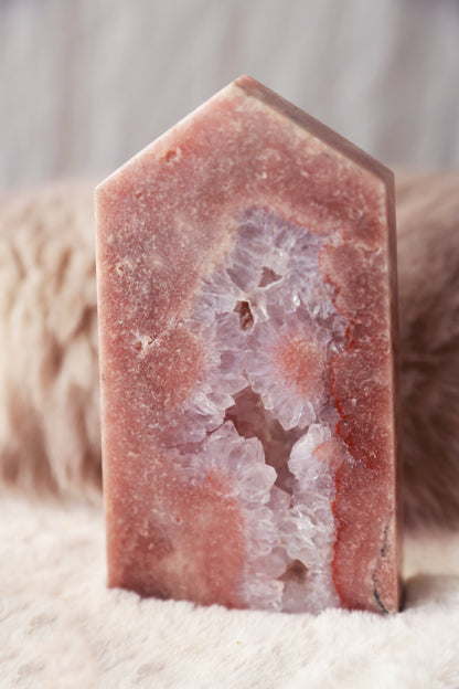 Purple Druzy Pink Amethyst Statement Tower [T]