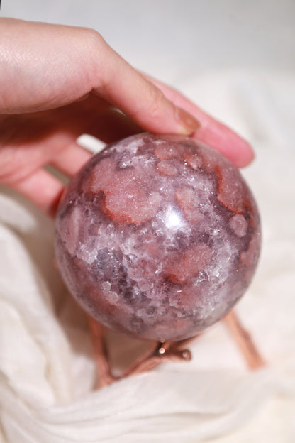 Moody Purple Druzy Pink Amethyst Sphere