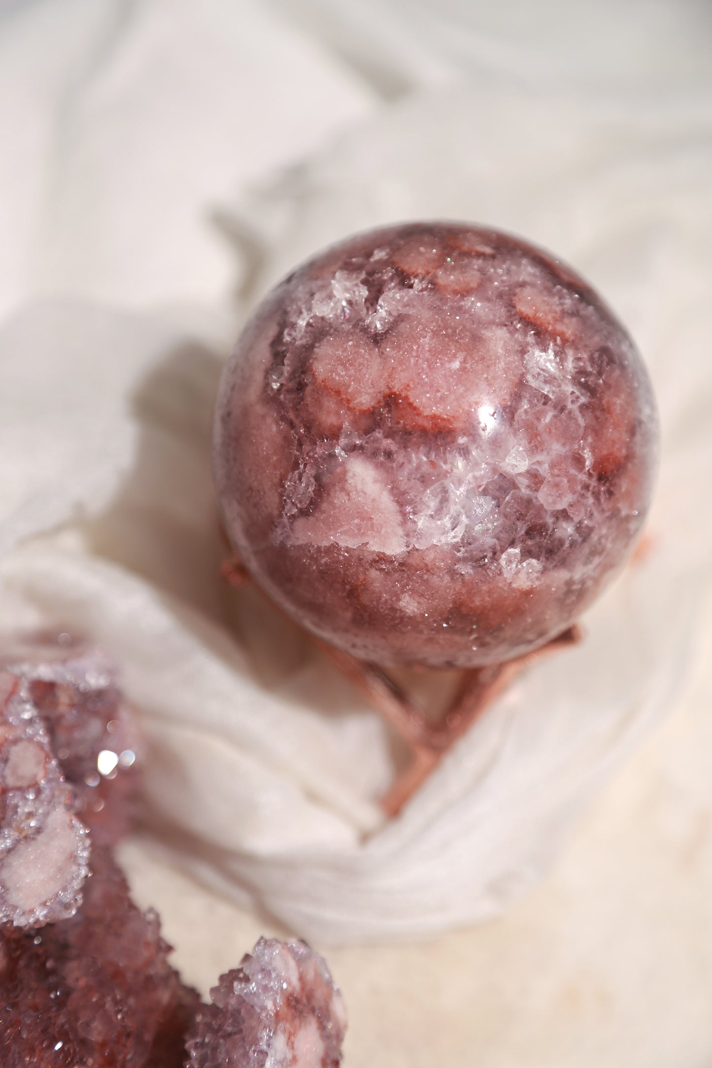 Moody Purple Druzy Pink Amethyst Sphere