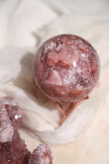 Moody Purple Druzy Pink Amethyst Sphere