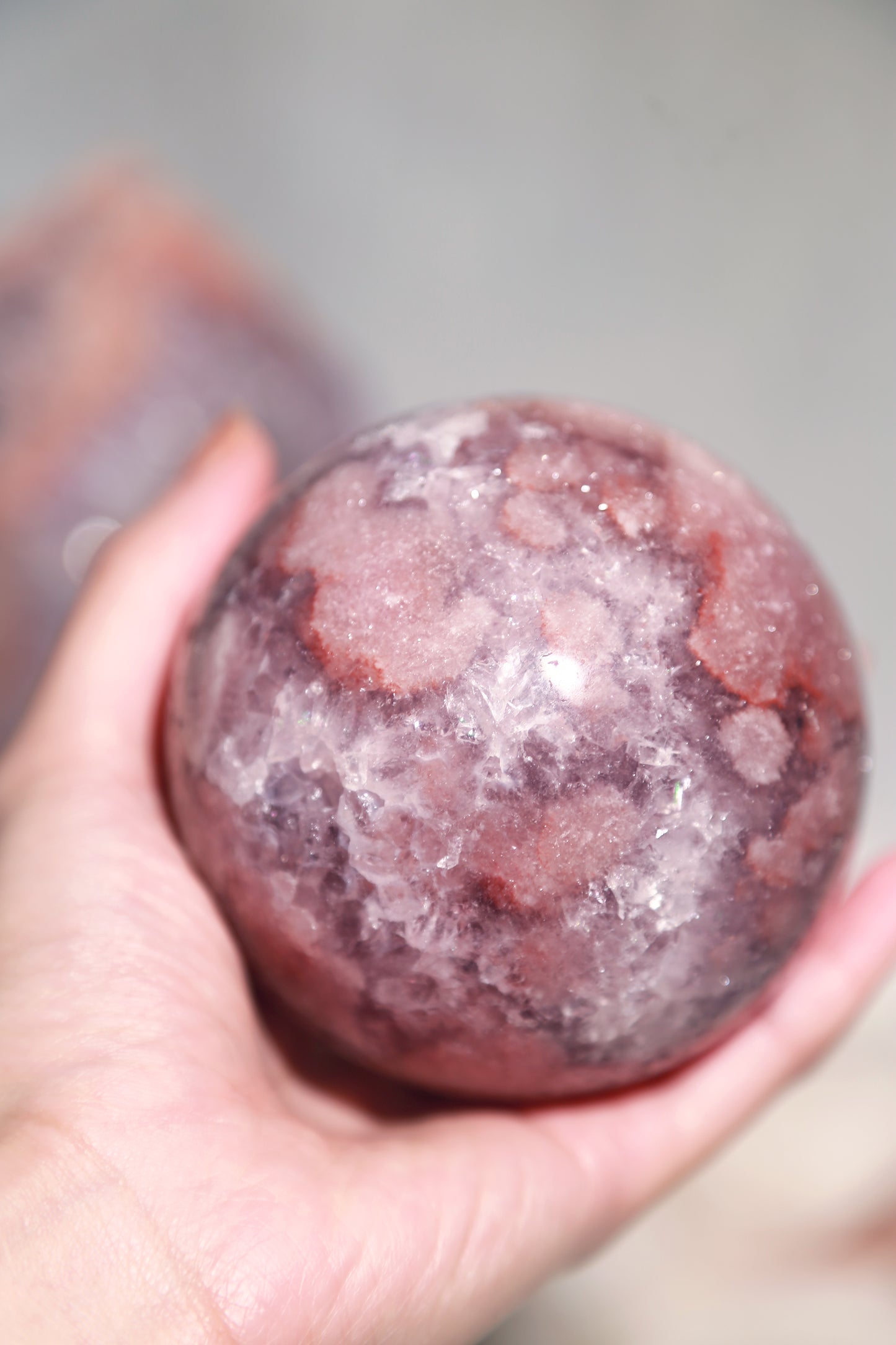 Moody Purple Druzy Pink Amethyst Sphere