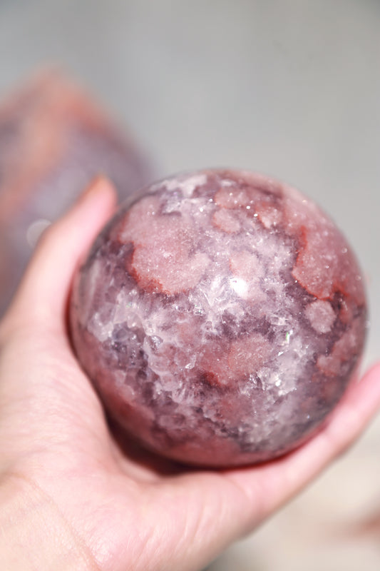 Moody Purple Druzy Pink Amethyst Sphere
